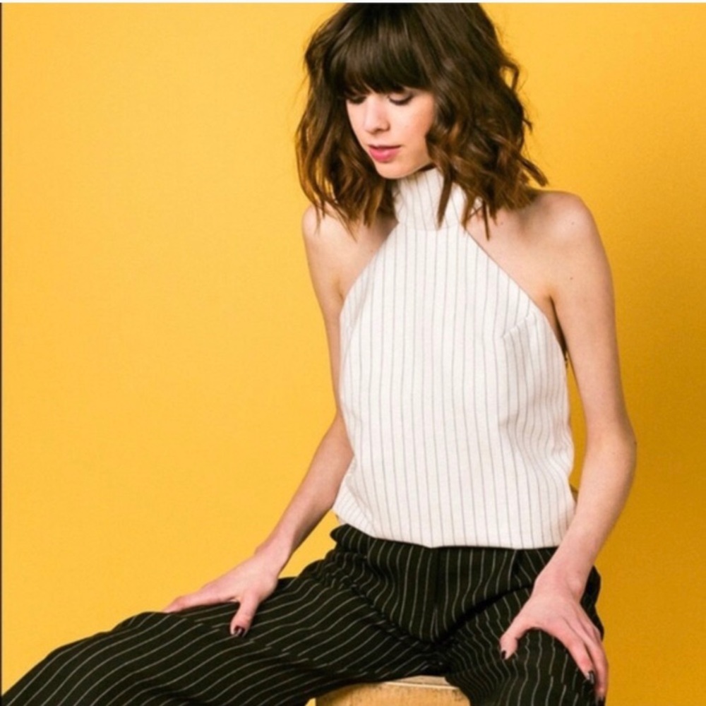 finders keepers limitless pinstripe halter top